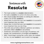 Sentences with Resolute, Resolute in a Sentence in English, Sentences ...