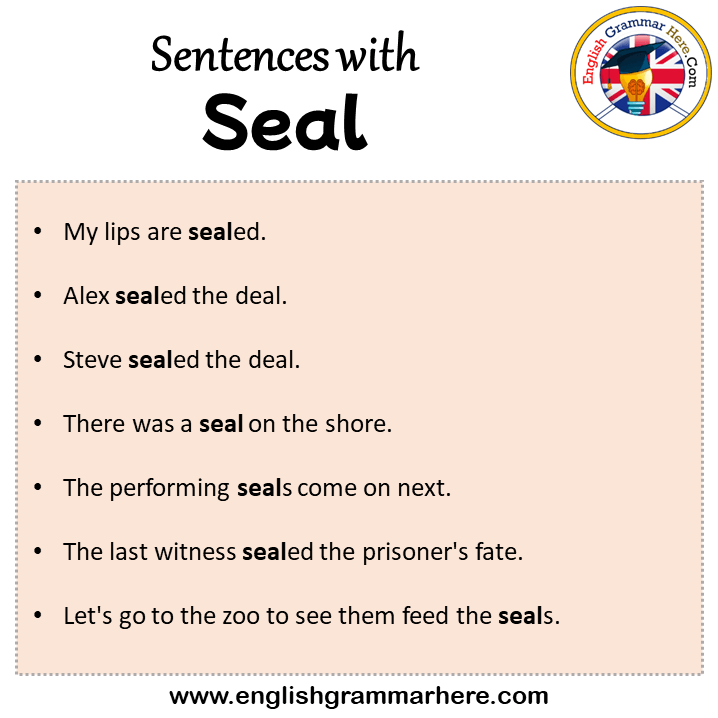 Sentences with Seal, Seal in a Sentence in English, Sentences For Seal