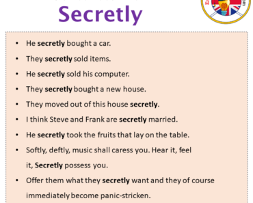 Sentences with Secretly Archives - English Grammar Here