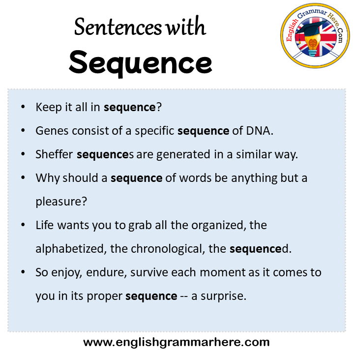 Sentences with Sequence, Sequence in a Sentence in English, Sentences For Sequence