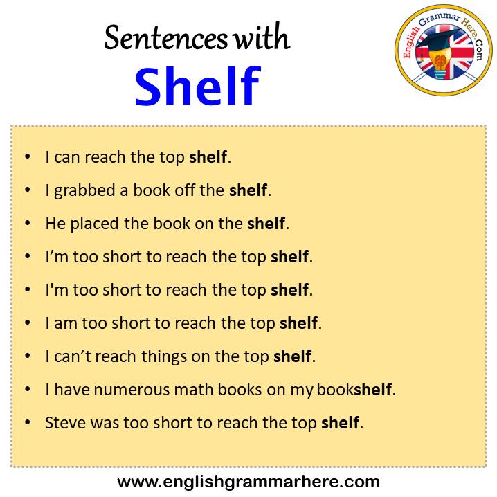 Sentences with Shelf, Shelf in a Sentence in English, Sentences For Shelf