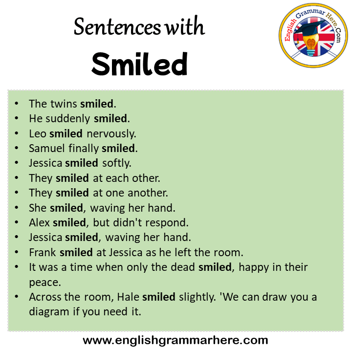 Sentences with Smiled, Smiled in a Sentence in English, Sentences For Smiled