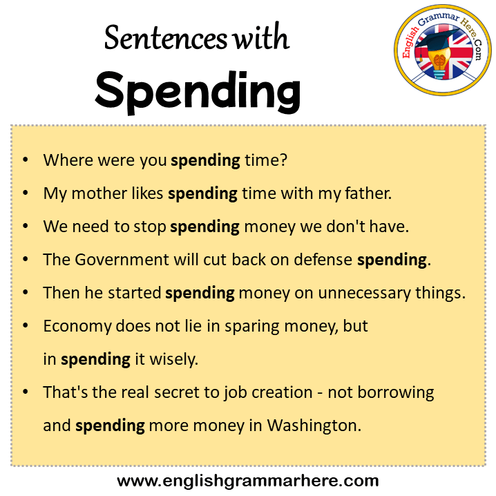 Sentences with Spending, Spending in a Sentence in English, Sentences For Spending