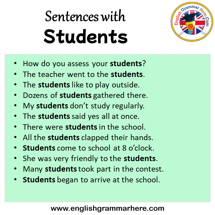 Sentences with Students, Students in a Sentence in English, Sentences For Students