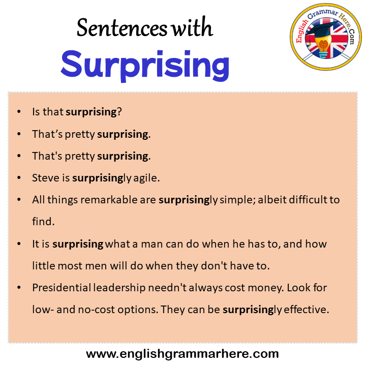 Sentences with Surprising, Surprising in a Sentence in English, Sentences For Surprising