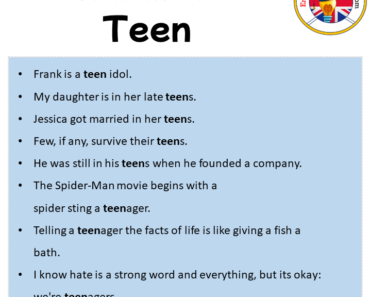 Teen in a Sentence in English Archives - English Grammar Here