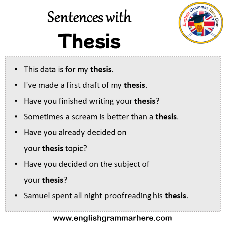 sentence for the word thesis
