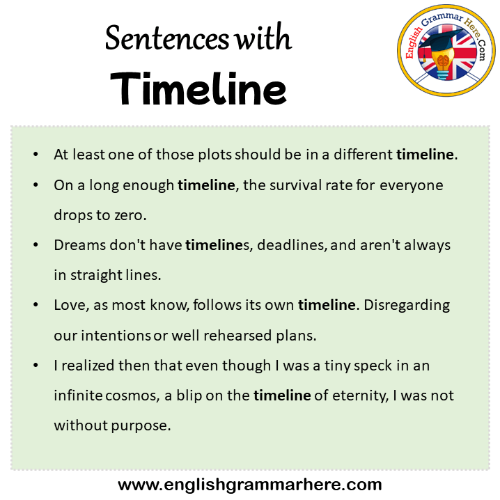 Sentences with Timeline, Timeline in a Sentence in English, Sentences For Timeline