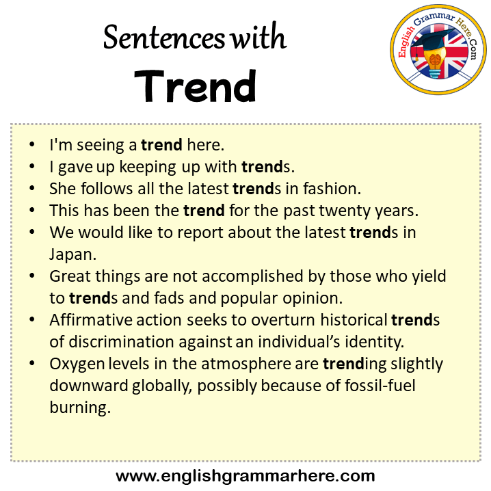 Sentences with Trend, Trend in a Sentence in English, Sentences For Trend -  English Grammar Here