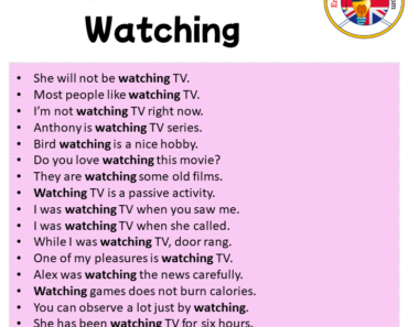 Sentences For Watching Archives - English Grammar Here