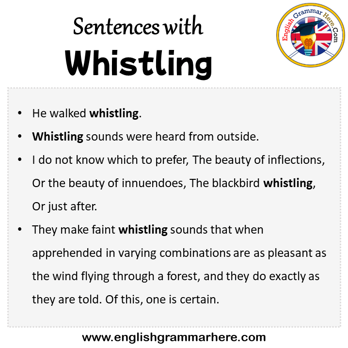 Sentences with Whistling, Whistling in a Sentence in English, Sentences For Whistling
