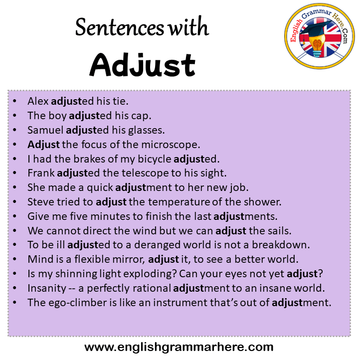 Make A Sentence With Adjust