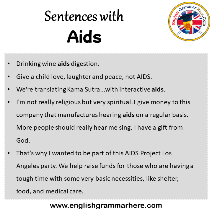 Sentences with Aids, Aids in a Sentence in English, Sentences For Aids