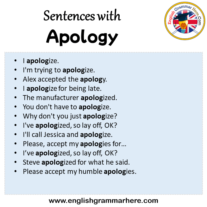 Use Apologize In A Short Sentence