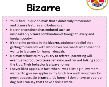 Sentences For Bizarre Archives - English Grammar Here