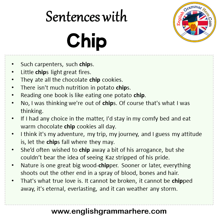 Sentences with Chip, Chip in a Sentence in English, Sentences For Chip