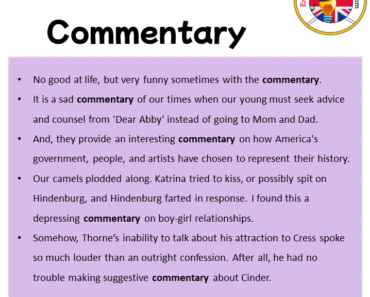 Commentary in a Sentence in English Archives - English Grammar Here