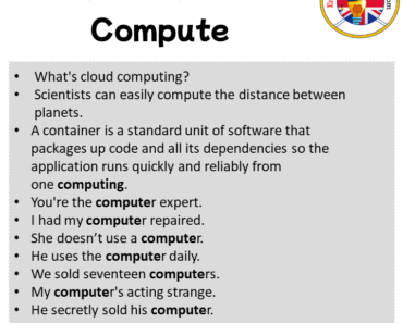 Sentences For Compute Archives - English Grammar Here