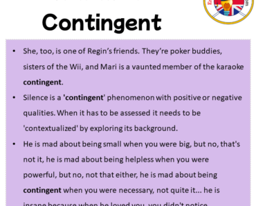 Contingent in a Sentence in English Archives - English Grammar Here