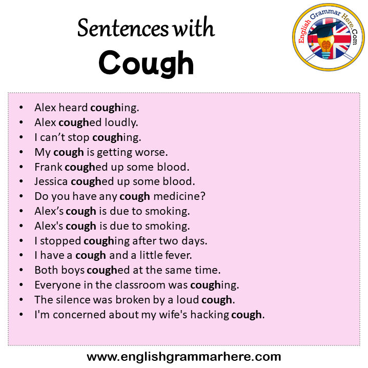 Sentences with Cough, Cough in a Sentence in English, Sentences For Cough