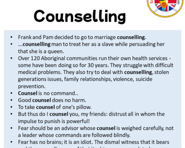 Sentences with Counselling Archives - English Grammar Here