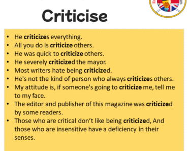 Sentences For Criticise Archives - English Grammar Here