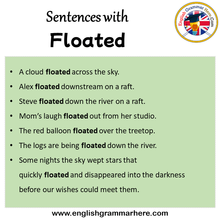 Sentences with Floated, Floated in a Sentence in English, Sentences For Floated
