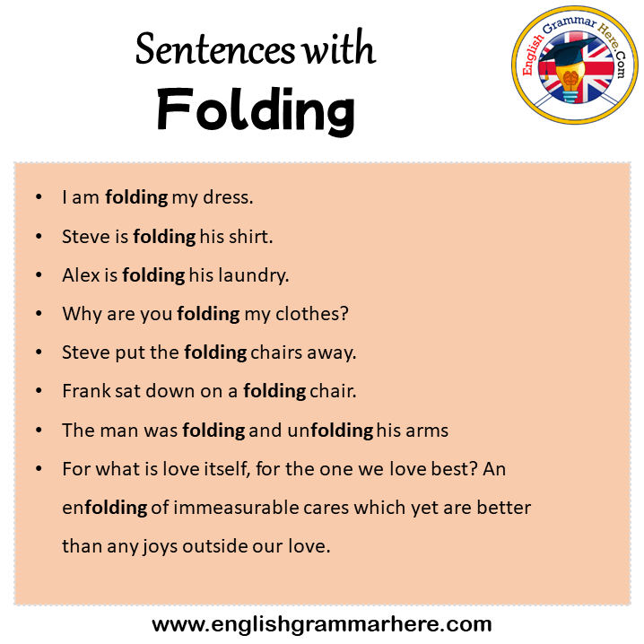Sentences with Folding, Folding in a Sentence in English, Sentences For Folding