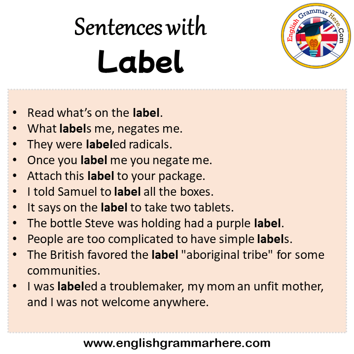 Sentences with Label, Label in a Sentence in English, Sentences For Label