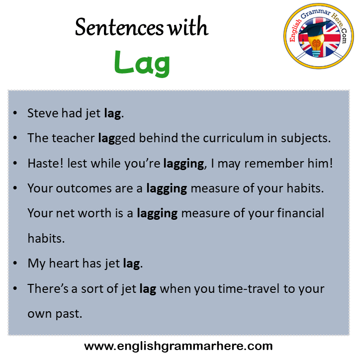 Sentences with Lag, Lag in a Sentence in English, Sentences For Lag