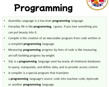 Programming in a Sentence in English Archives - English Grammar Here