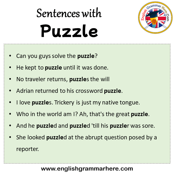 Sentences with Puzzle, Puzzle in a Sentence in English, Sentences For Puzzle