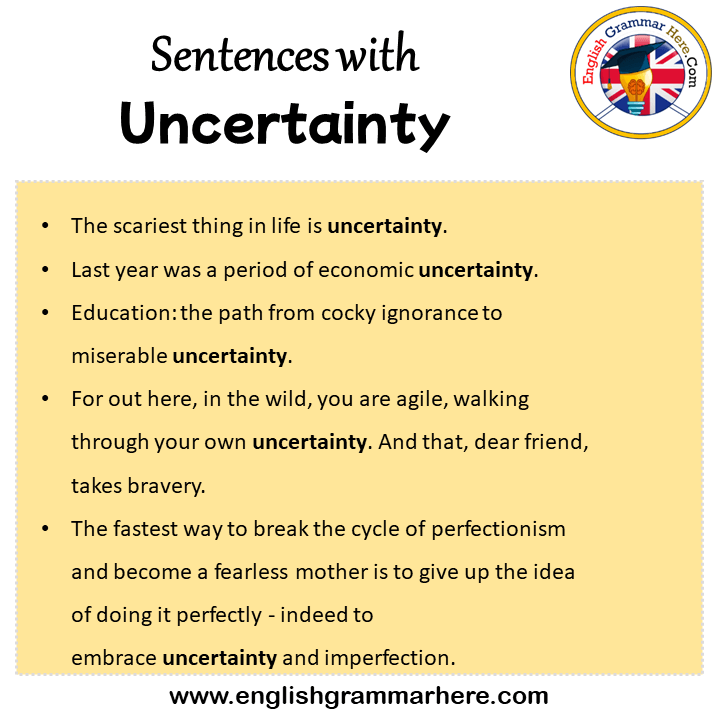Sentences with Uncertainty, Uncertainty in a Sentence in English, Sentences For Uncertainty