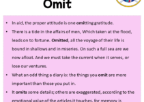 Sentences with Omit, Omit in a Sentence in English, Sentences For Omit