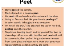 Sentences with Peel, Peel in a Sentence in English, Sentences For Peel