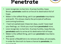 Sentences with Penetrate, Penetrate in a Sentence in English, Sentences For Penetrate