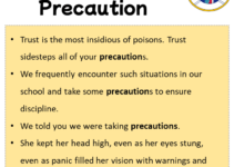 Sentences with Precaution, Precaution in a Sentence in English, Sentences For Precaution