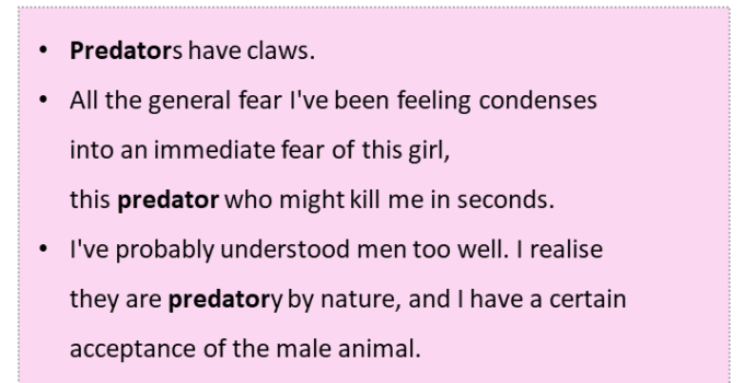 Sentences with Predator, Predator in a Sentence in English, Sentences For Predator