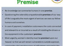Sentences with Premise, Premise in a Sentence in English, Sentences For Premise