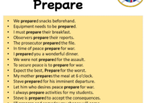 Sentences with Prepare, Prepare in a Sentence in English, Sentences For Prepare