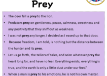 Sentences with Prey, Prey in a Sentence in English, Sentences For Prey