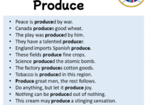 Sentences with Produce, Produce in a Sentence in English, Sentences For Produce Sentences with Produce, Produce in a Sentence in English, Sentences For Produce