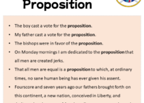 Sentences with Proposition, Proposition in a Sentence in English, Sentences For Proposition