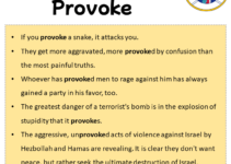Sentences with Provoke, Provoke in a Sentence in English, Sentences For Provoke