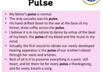 Sentences with Pulse, Pulse in a Sentence in English, Sentences For Pulse