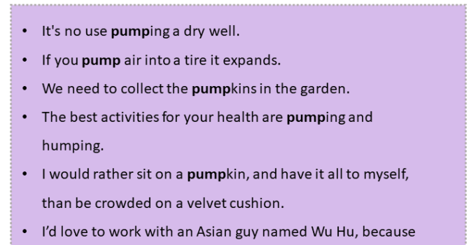 Sentences with Pump, Pump in a Sentence in English, Sentences For Pump