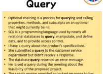 Sentences with Query, Query in a Sentence in English, Sentences For Query