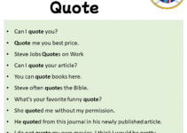 Sentences with Quote, Quote in a Sentence in English, Sentences For Quote