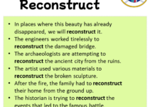Sentences with Reconstruct, Reconstruct in a Sentence in English, Sentences For Reconstruct