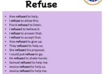 Sentences with Refuse, Refuse in a Sentence in English, Sentences For Refuse